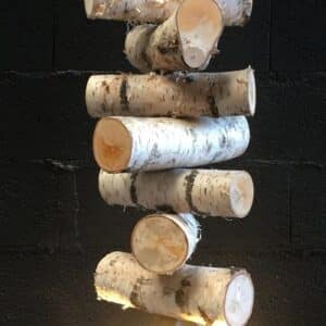 Lustre en morceaux de bouleaux