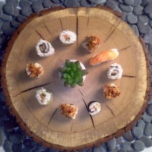 Vente d'assiette ronde de présentation pour sushis