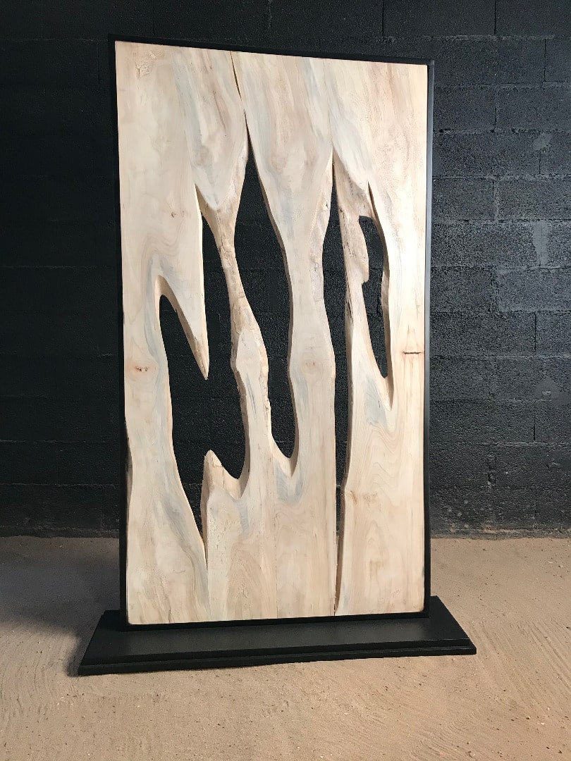 Création d'un paravent en planches de bois flotté trouées – Image 3