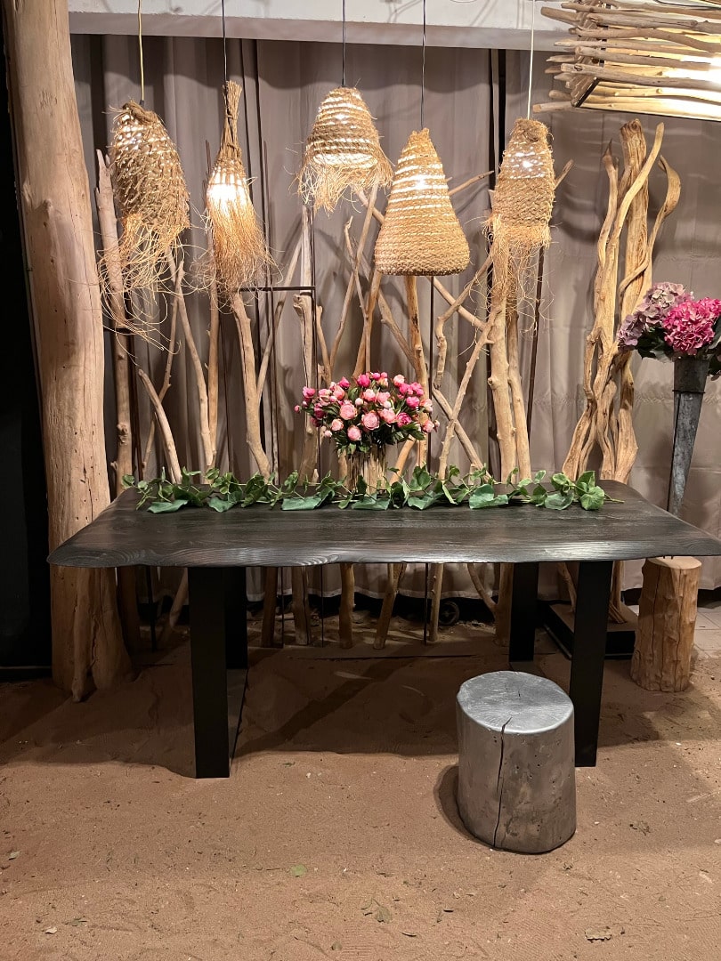 Création de la table zen en chataignier brulé