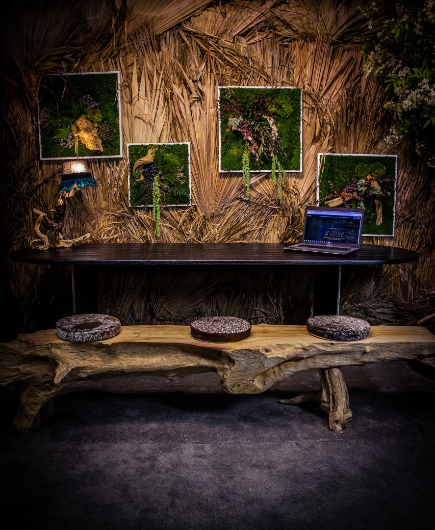 Création d'une table bureau en châtaignier et brulé