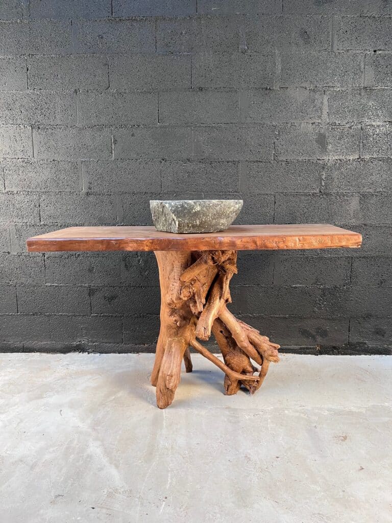 Création d'une table en bois avec lavabo