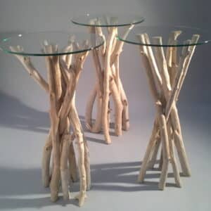 Création de la table Mange Debout en branches de bois flotté