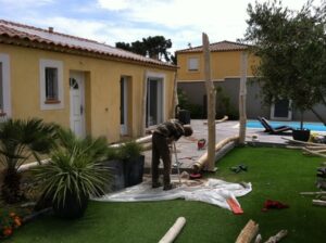 Pergola en bois flotté